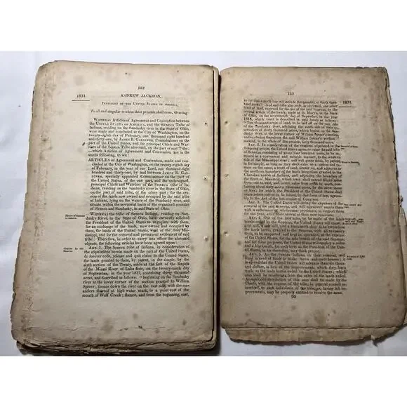 1831 Acts Congress Railroad Native American Treaty Patents Laws Andrew Jackson - Picture 6 of 8